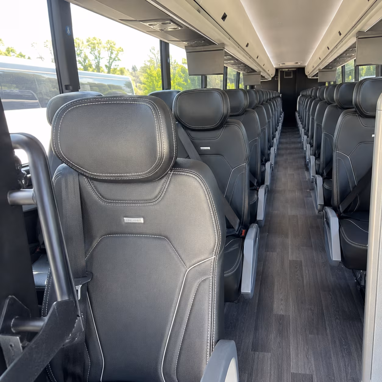 quincy 47 passenger charter bus interior