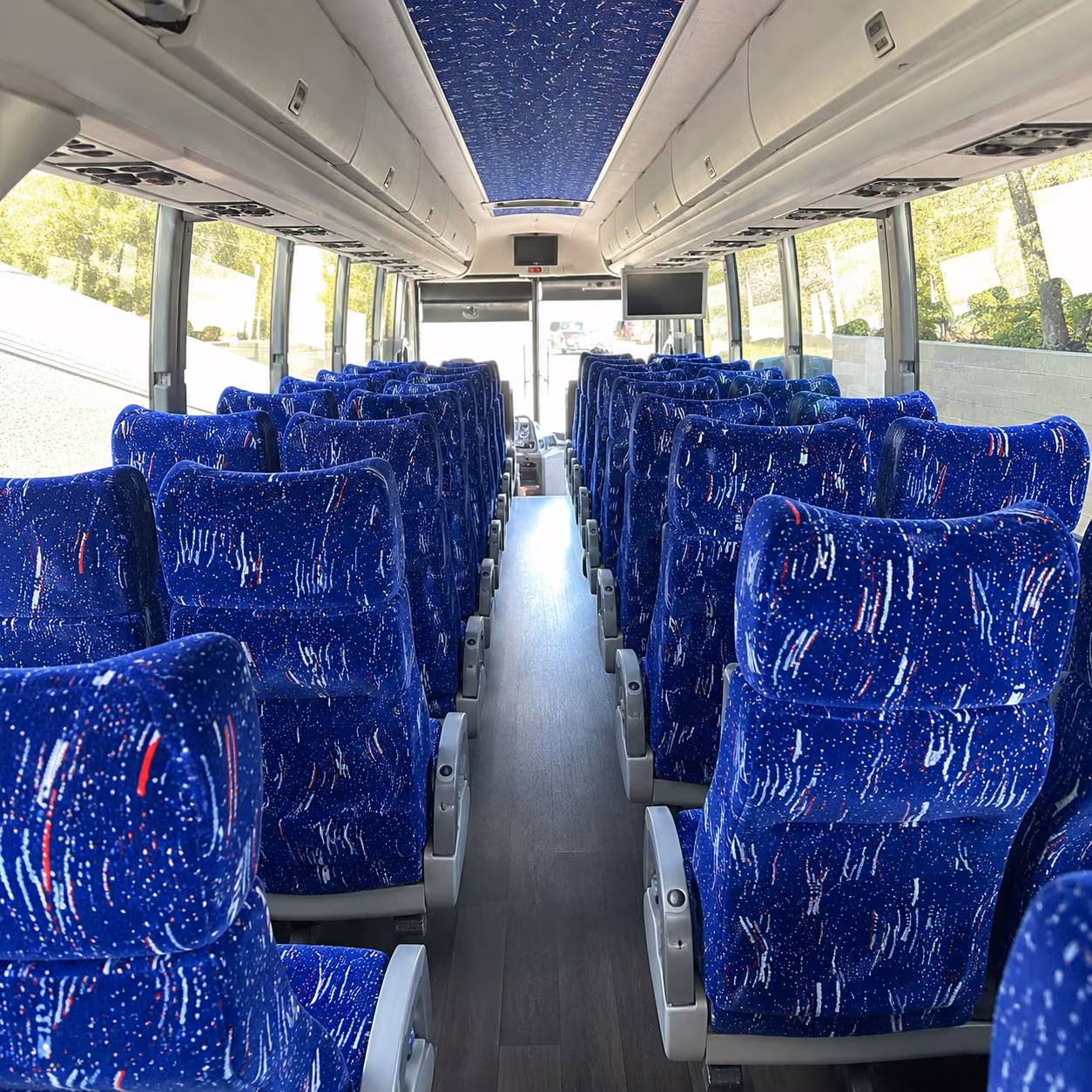quincy 50 passenger charter bus interior