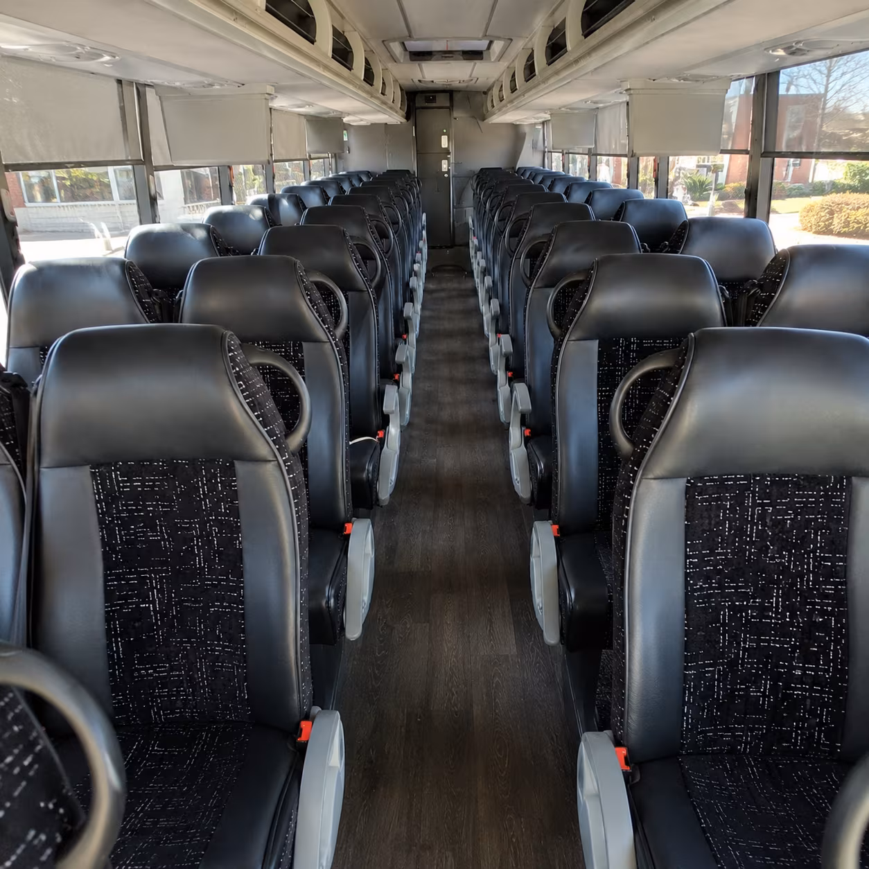 quincy 54 passenger charter bus inside