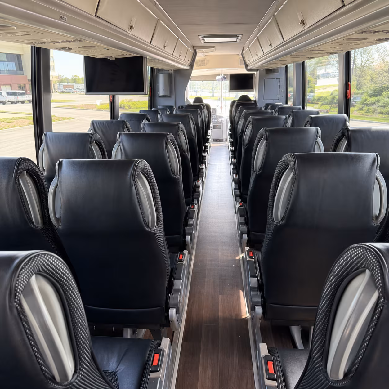 quincy 56 passenger charter bus inside