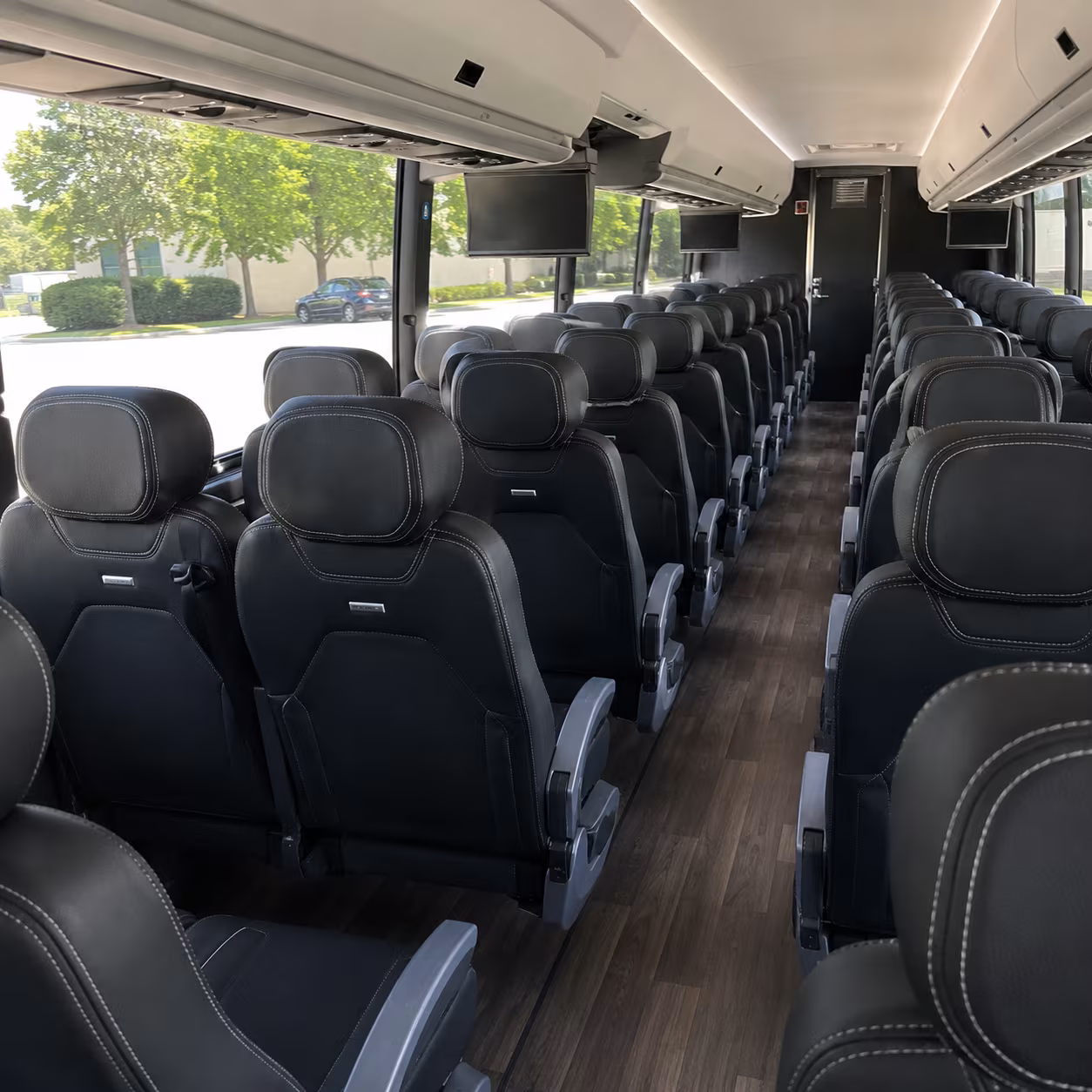 quincy 56 passenger charter bus interior