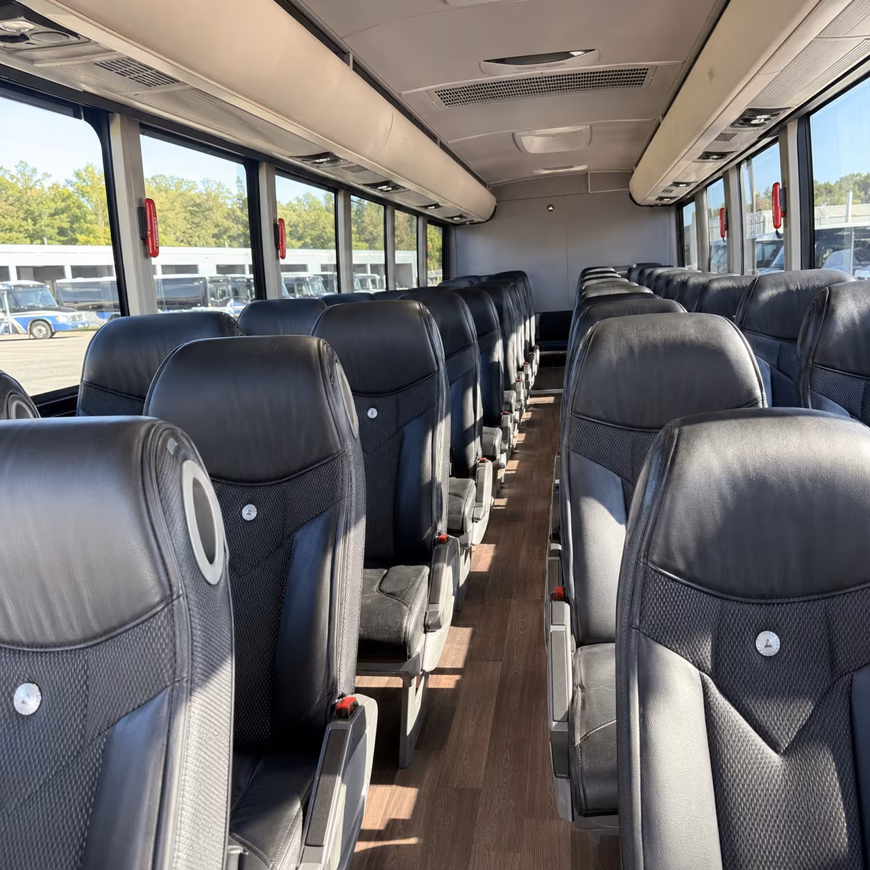 quincy charter bus interior